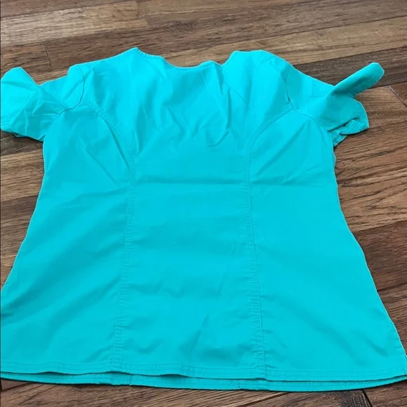 Cherokee Aqua V-Neck Blouse - Picture 3 of 3